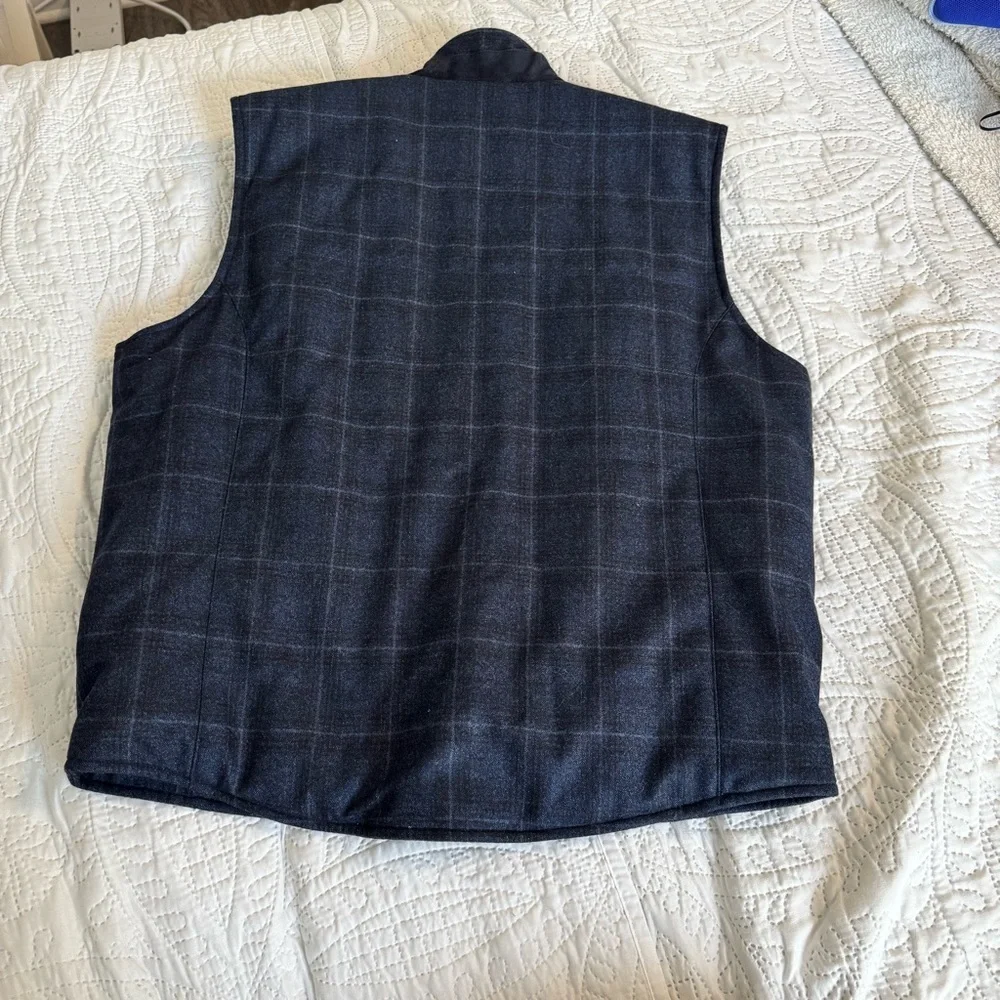 ROBERT TALBOTT ESTATE Navy Blue 100% virgin Wool Vest size Medium made in Italy - Picture 2 of 10